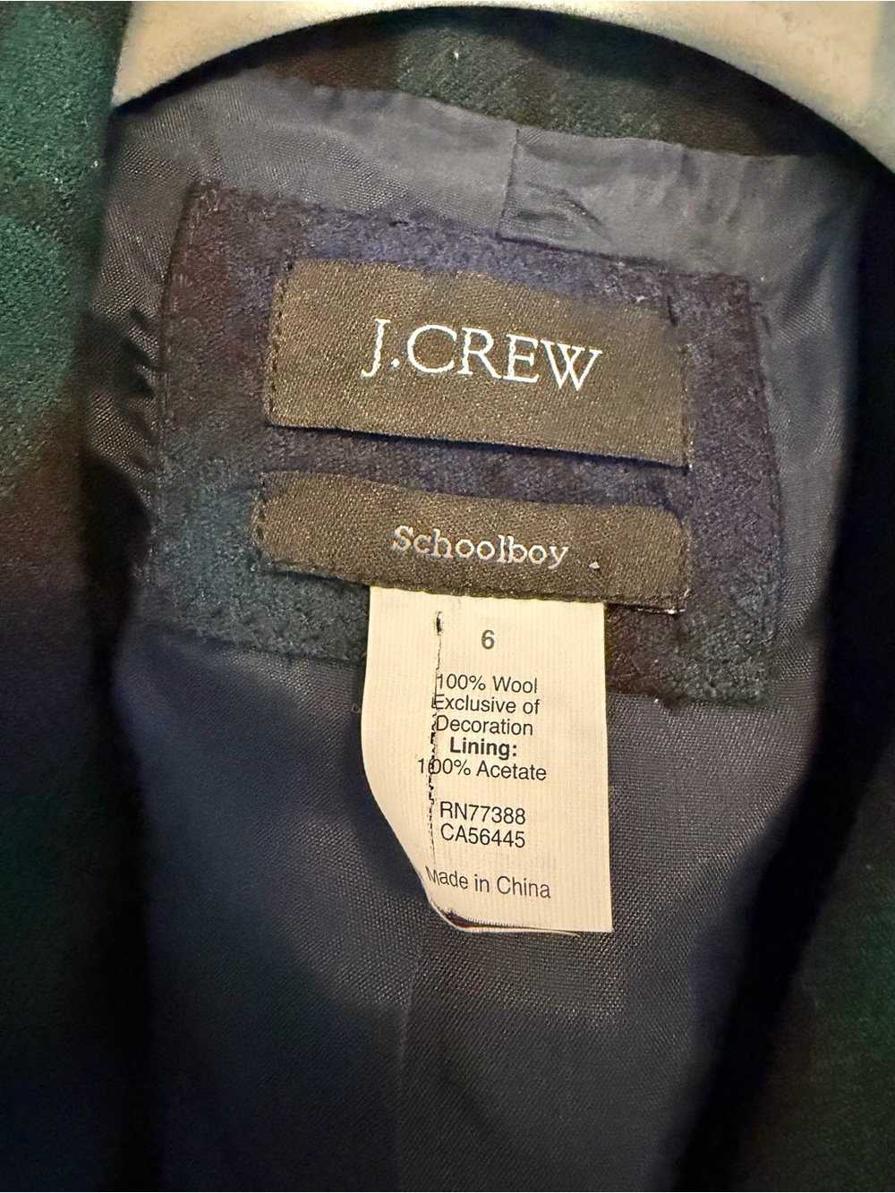 J.Crew Schoolboy Blazer Womens Size 6 Blackwatch Plaid 100% Wool Preppy Wool - Picture 3 of 9